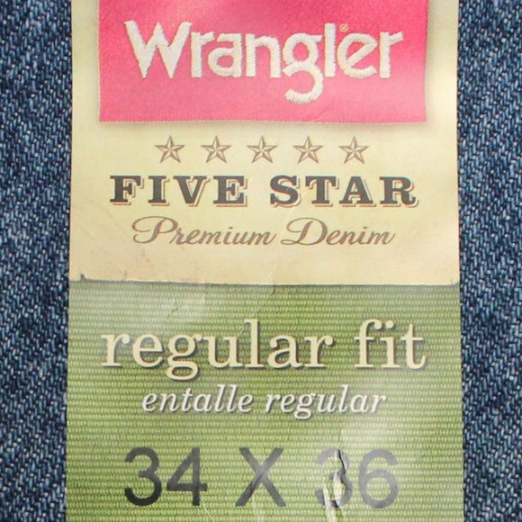 Wrangler Five Star Premium Denim Regular Fit Straight Leg Blue Jeans 34 x 36 NWT - Picture 10 of 16